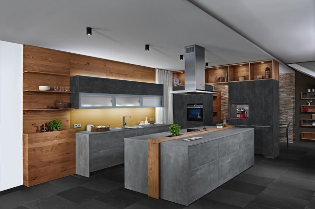 EWE Küche Concreto in beton und metallgrau © EWE Küchen