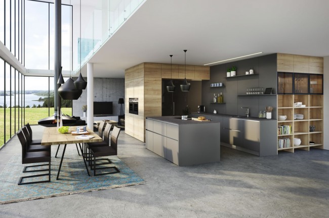 EWE Küche Unita in Bergeiche und basaltgrau © EWE Küchen